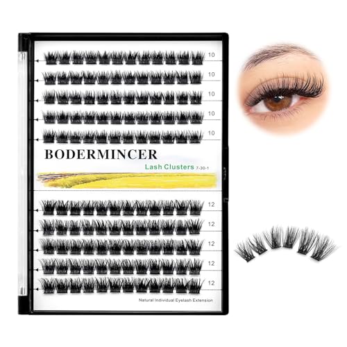 Bodermincer 120 Cluster Lashes 10-12mm Mixed D Curl Eyelash Extensions