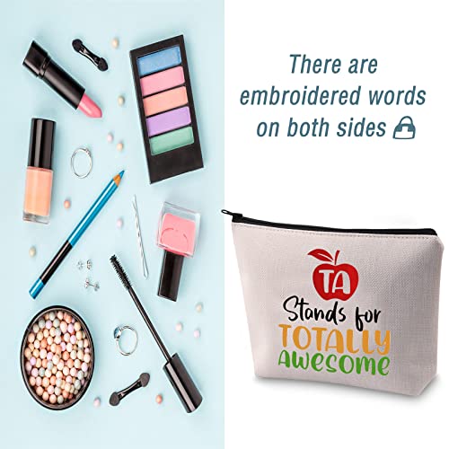 LEVLO Teacher Assistants Gifts TA Stands For Totally Awesome Makeup Bags End Of Term Gift TA Bags (TA Stands For Totally Awesome)