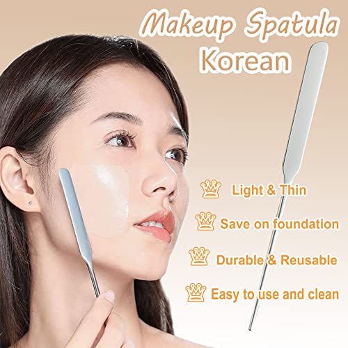 Banugo Stainless Steel Makeup Spatula & Palette Set for Foundation Mixing