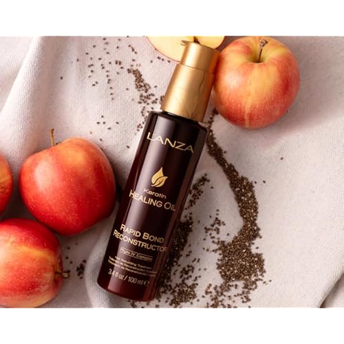 L'ANZA Keratin Healing Oil Sampler Hair Kit, Keratin Hair Oil Treatment with Travel Size Shampoo, Finishing Hair Spray & Rapid Bond Reconstructor Hair Care Kit in a Gift Box(1.7/2/0.68 Fl Oz)