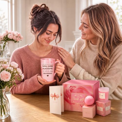 Pink Spa Relaxation Gift Basket Set for Women
