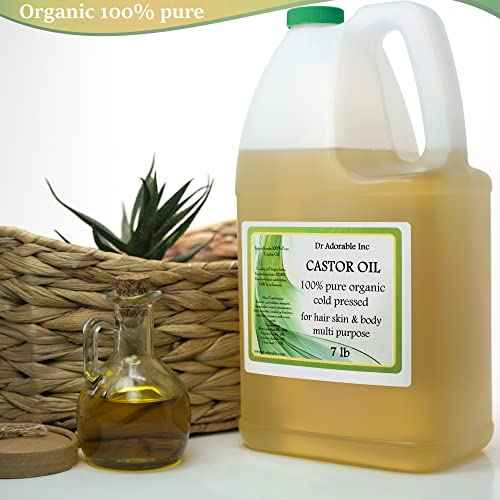 Dr Adorable - 7 lb - Premium Castor Oil - 100% Pure Natural Organic Cold Pressed Virgin