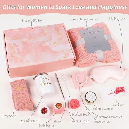 Gifts for Women: Birthday Gifts for Women Mom Sister Wife Best Friend Teacher Coworker- Relaxing Spa Gift Basket Christmas Valentine's Day Mother's Day Gifts