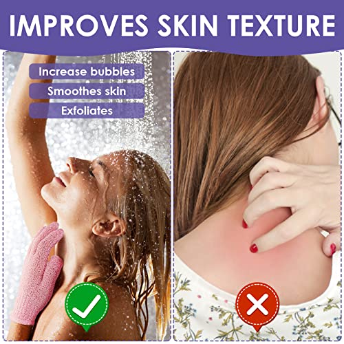 Sibba Exfoliating Bath Gloves 3 Pair - Shower Body Scrub Mitts