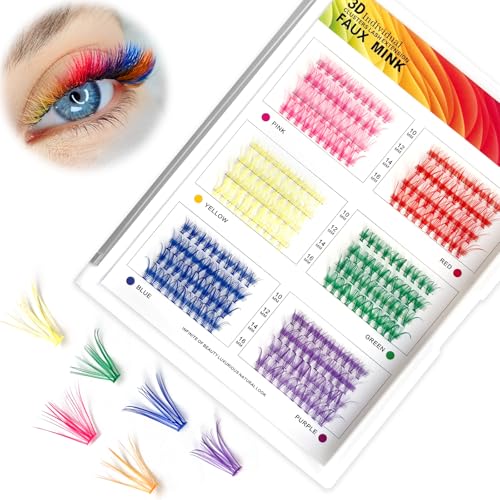 MUIIGOOD Colored Lash Extension Kit 240 Pcs DIY Clusters