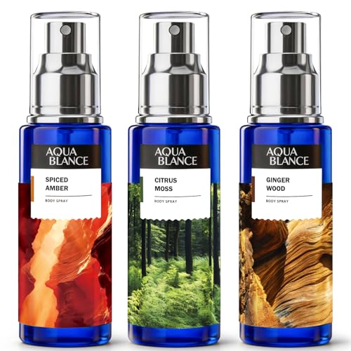 AQUA BLANCE Men's Body Spray 3-Pack, 60ml Travel Size