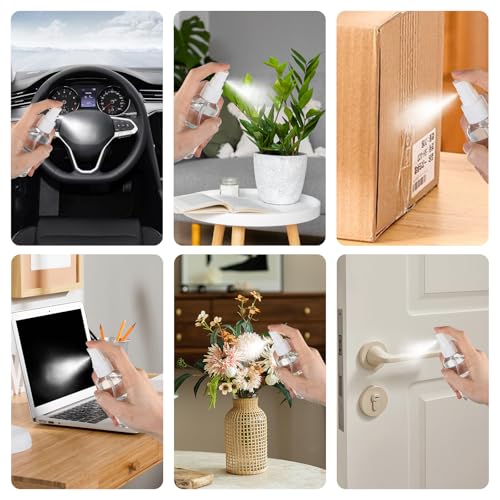 100 Pcs Mini Spray Bottles 1 oz Clear Plastic Fine Mist Spray Bottles with Small Funnels Empty Plastic Bottles Travel Bottle for Essential Oils Travel Perfumes