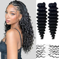 Deep Wave Crochet Hair Extensions 14" 120g Human Hair
