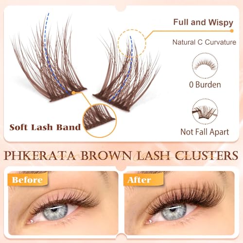 Brown Wispy Lash Clusters - Natural Eyelash Extensions 10-16mm