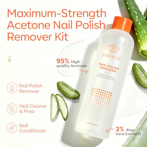 Modelones Maximum-Strength Acetone Nail Polish Remover, 8 FL.Oz.