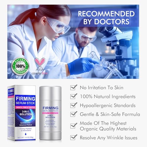 Advanced-Retinol Firming Serum Stick, 3-in-1 Face Firming Stick for Women, Smooth,Tighten and Firm Face,Neck & Jawline, Reduces Wrinkles, Hydrates & Nourishes Skin (1.0 OZ)