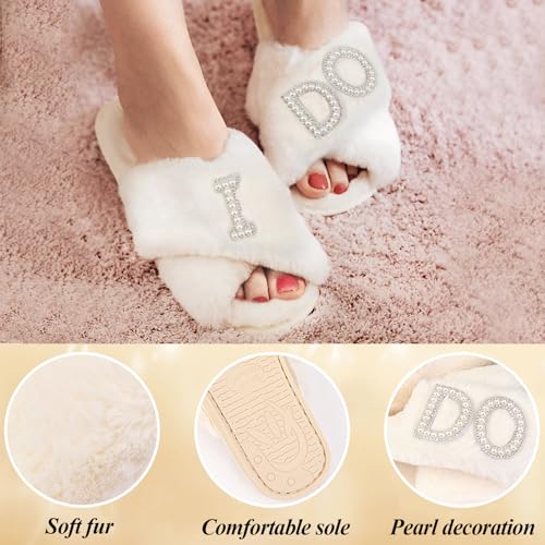 Bride To Be Gift Set Bridal Shower Gifts for Bride Sunglasses MRS Makeup Bag I Do Bride Slippers Bride Hair Clip, Bridal Engagement Gifts Bachelorette Party Wedding Gift for Bride Women