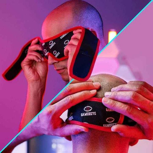Bruder Samureye Gaming Enhancement Mask l Microwaveable moist heat mask l Improve gaming performance l Faster Reaction Times l Rejuvenates and Refreshes Eyes l Comfortable adjustable and hand washable