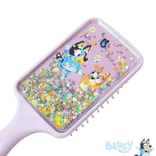 LUV HER Licenced Bluey Kids' Detangling Confetti Hair Brush - Fun Design with Bluey & Bingo - Gentle on Wet & Dry Hair - Ideal for Kids Ages 3+ - Makes Hair Care Enjoyable and Simple