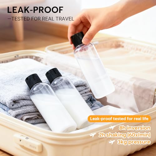 Clear Travel Bottles Set - 5 Pack TSA Approved Leak-Proof Refillable Containers