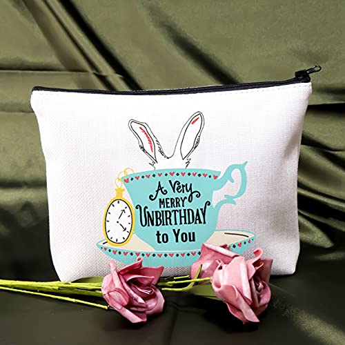BDPWSS Princess Makeup Bag A Very Merry Unbirthday To You Zipper Pouch For Fairy Tales Wonderland Flowers Gift