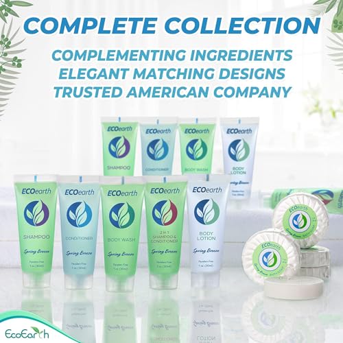 EcoEarth Travel Shampoo and Conditioner Set, 1 fl oz (100 Pieces)