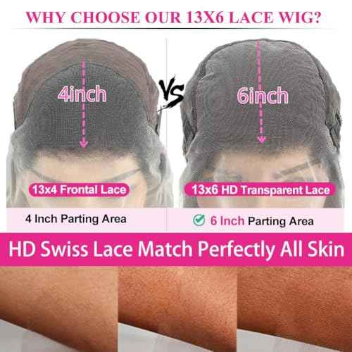 250 Density 13x6 Body Wave Lace Front Wigs Human Hair Pre Plucked Glueless Wigs Human Hair Brazilian Virgin 13x6 HD Lace Frontal Human Hair Wigs For Women