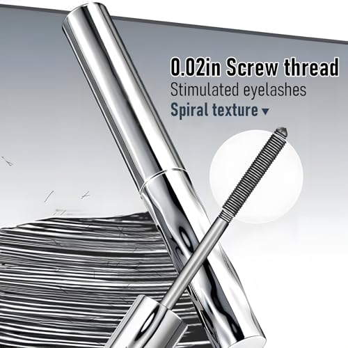Metal Wand Mascara Waterproof, Black Liquid Lash Extensions with Eyelash Curler