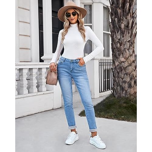 GRAPENT Fleece Lined Leggings Womens Skinny Jeans High Waisted Thermal Jeggings Winter Stretch Denim Pants Warm