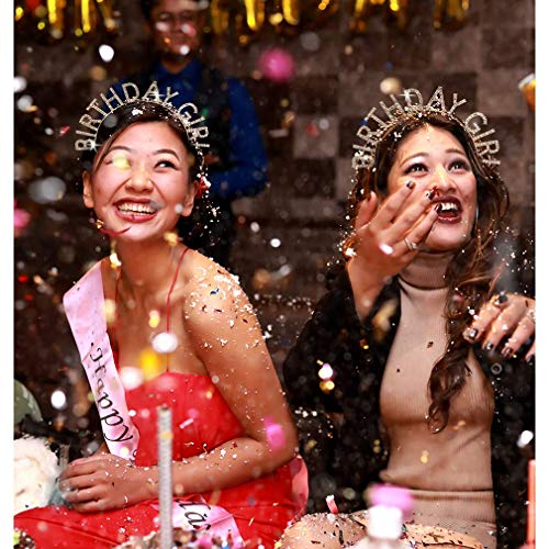 Birthday Girl Tiara with Rhinestones Gold Headband