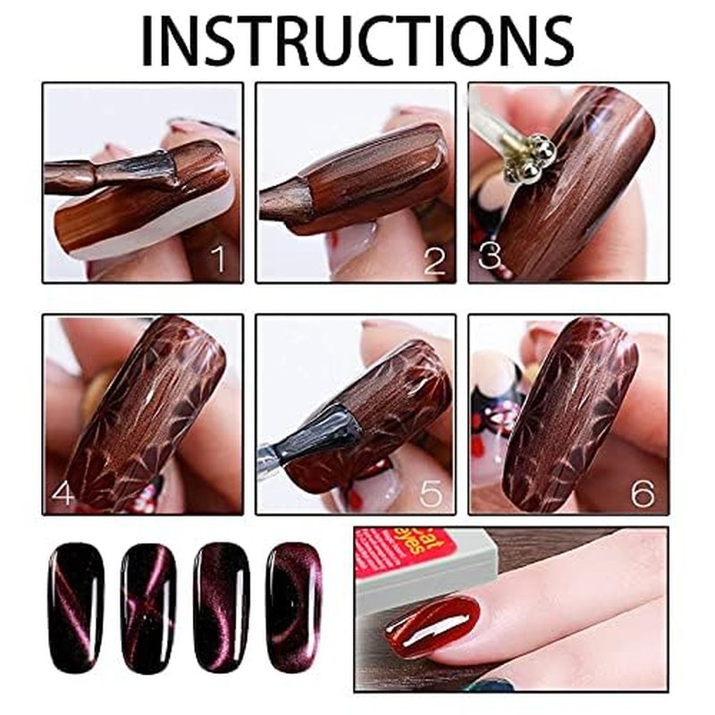 15-Piece Nail Magnet Tool Set for Cat Eye Gel Art – Double-Head Design