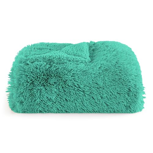 Bedsure Soft Fuzzy Faux Fur Blue Throw Blanket – Cozy, Fluffy, Plush Sherpa Fleece Blanket, Furry, Shaggy Blanket for Couch, Bed, Sofa, Thick Warm Blankets for Women, 50x60, 640 GSM