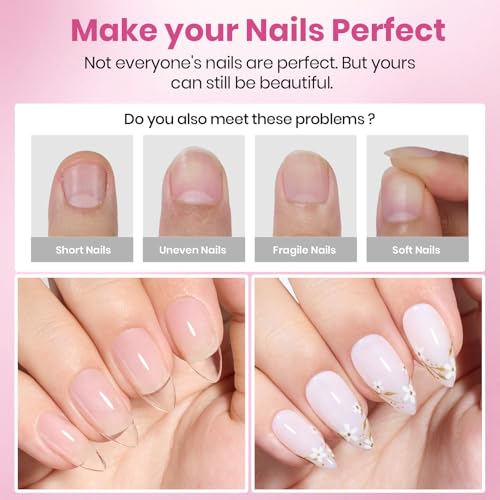Beetles Flat-X Almond Square Nail Tips Set 320pcs Medium, 16 Sizes B-Almond+Square