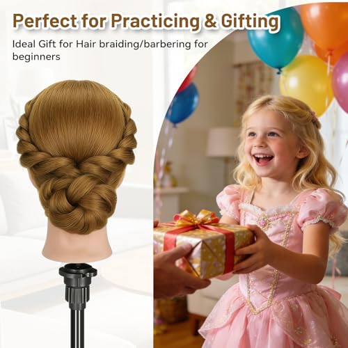 26" Real Hair Mannequin Head for Hairdressing Training