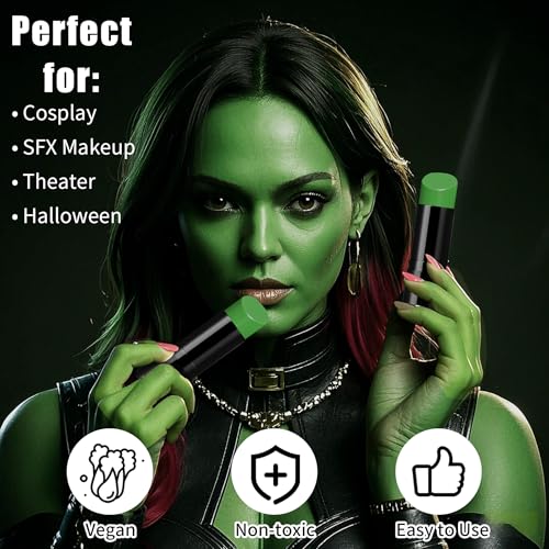 Drawdart Green Face Paint Stick - Full Coverage Hypoallergenic Makeup