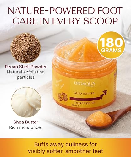 BIOAQUA Exfoliating Foot Scrub Cream with Shea Oil for Calluses, 180g