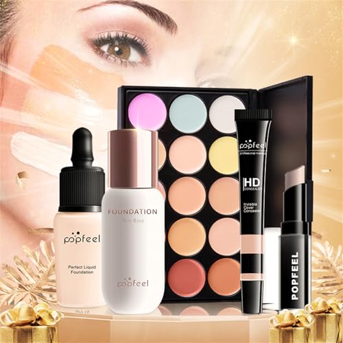 All in One Makeup Kit for Women Full Kit, Valentine's Day Gifts for Women Girls, Makeup Essential Bundle Include Eyeshadow Palette Lipstick Blush Foundation Concealer Mascara Eyebrow Pencil