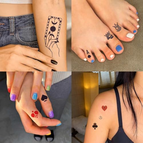 Poker Temporary Tattoos 60-Pack Casino Party Stickers