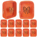Reginary 12 Pcs Basketball Coquette Bow Party Favors Basketball Makeup Bags Bulk with Chenille Patch Valentine Team Gifts Waterproof Travel Size for Women