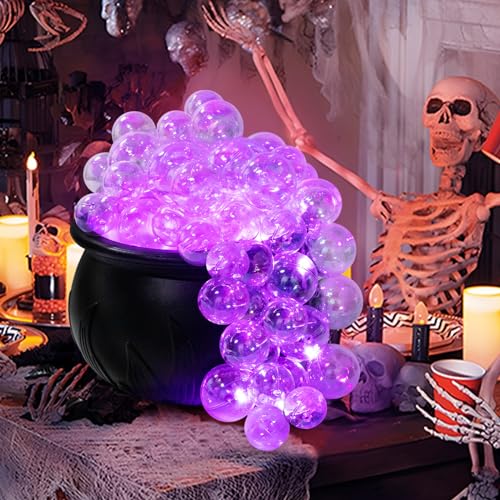 Halloween Indoor Bubbling Cauldron Decor Set with Lights & Accessories