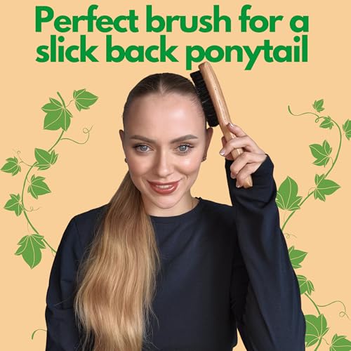 Boar Bristle Slick Back Hair Brush - Large Smoothing Hairbrush