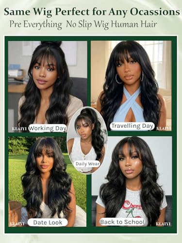 KLAIYI Bye Bye Slip 7x5 HD Lace Front Wig Loose Wave 180% Density 18 Inch