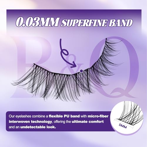 B&Q Natural Lash Clusters - Wispy Individual False Lashes 8-16mm