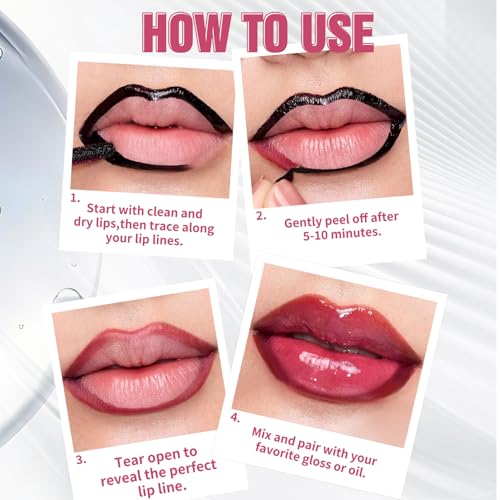4Pcs Peel Off Lip Liner Stain Set - Waterproof Matte
