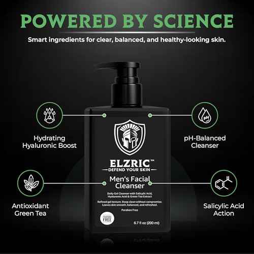 Men¡¯s Facial Cleanser ? Deep Cleansing & Hydrating Face Wash for Oily, Dry & Sensitive Skin ? Exfoliating Daily Cleanser with Salicylic Acid, Green Tea & Amino Acids ? 6.7 oz