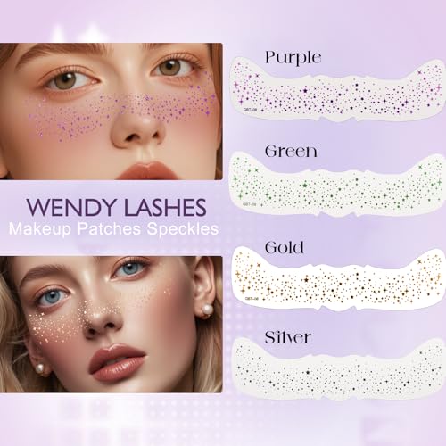 Glitter Freckles Tattoo Patches - 10pc Waterproof Face Tattoo Set