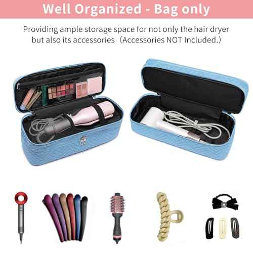 Double-Layer Carrying Case Apply to Revlon One-Step Hair Dryer, Travel Bag for Hair Volumizer/Styler,Water Resistant Storage Organizer Box,Compatible with FlexStyle Attachment (Bag Only)