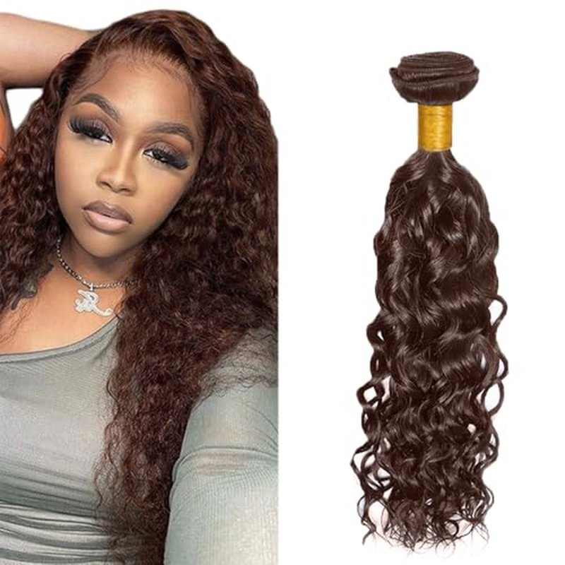 #4 Brown Water Wave Human Hair Bundles - 32 Inch, 50g