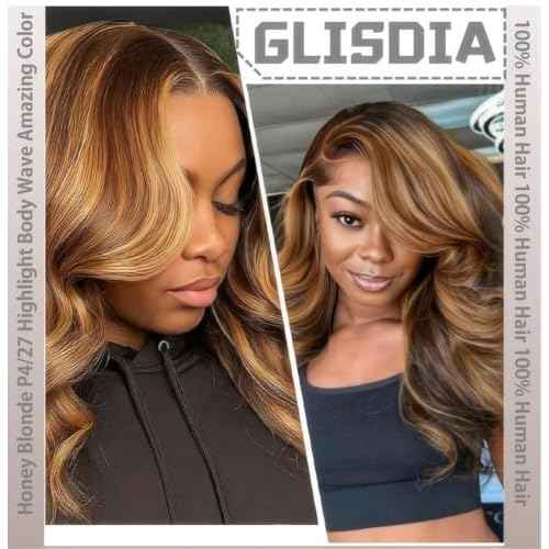 Highlight Body Wave Closure P4/27 Lace Frontal Pre Plucked 2x6 Body Wave Lace Frontal HD Transparent Deep Free Side Part Kim K With Baby Hair Natural Hairline 20 Inch