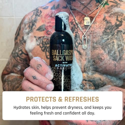 Derm Dude BallGasmic Ball Wash for Men ? Anti-Chafing Body Wash with Activated Charcoal for Private Parts | Antibacterial Groin Cleanser & Odor Control Shower Gel ? Coconut Rush Scent, 8oz