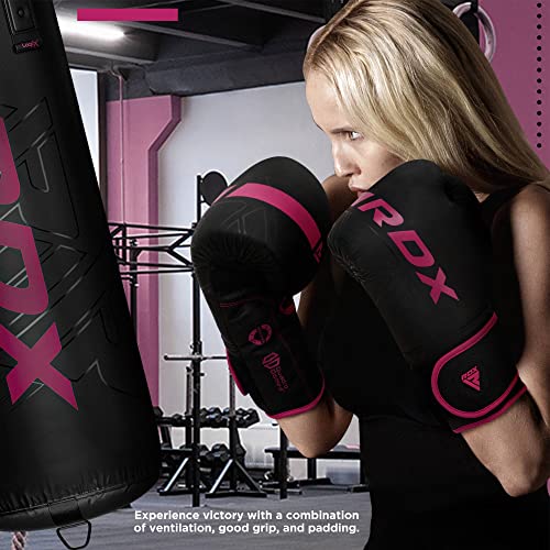 RDX Boxing Gloves Men Women, Pro Training Sparring, Maya Hide Leather Muay Thai MMA Kickboxing, Adult Heavy Punching Bag Gloves Mitts Focus Pad Workout, Ventilated Palm, 8 10 12 14 16Oz