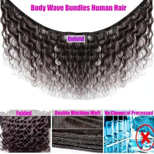 Body Wave 4 Bundles Human Hair With 5x5 Closure 12A Virgin