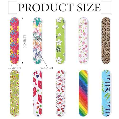 Sumind 100 Pack Nail Files Double Sided Emery Boards Manicure Tools (3.54 x 0.79 x 0.16inch)