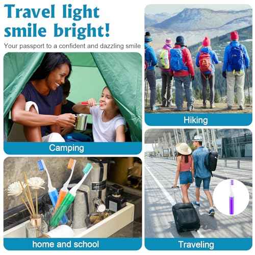 Navona 20 PCS Travel Toothbrush Set, Folding Mini Toothbrush, Potable Travel Size Toothbrushes, Medium Bristles, Individually Wrapped Bulk Toothbrushes for Camping, Hiking, School
