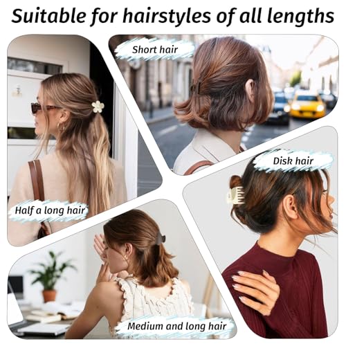 Small Claw Clips for Thin Hair - 12 Pack Mini Jaw Clips